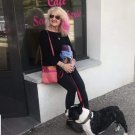 Pamela & Bruce (Chateau's French bulldog) out for a stroll in the little town of Les Cabannes where the Chateau is